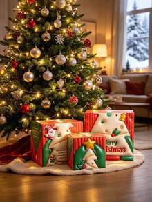 3pcs/Set Kotak Hadiah Dekorasi Natal, Kotak Hadiah Kertas Kartun, Dekorasi Pajangan, Kotak Hadiah untuk Dekorasi Jendela Pohon Natal, Cocok untuk Pesta Natal, Pernikahan, Ulang Tahun, Kotak Kemasan Lipat, Dekorasi Meja Makan Rumah untuk Pesta Liburan, Hadiah Terbaik untuk Teman dan Keluarga - Berbagai gaya - View 7