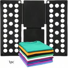 1pc Home Quick Folding Board, Black Foldable Clothes Organizer, Time-Saving Effortless Clothing Folding Tool, T-Shirt Shirt Short Sleeve Quick Shaping Storage Tool, Home Closet Organization, Seasonal Clothing Sorting Folding Storage Accessory - Multicolor - View 8
