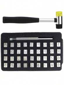 1 Set Of Premium Leather Stamping Kit - Stamping Tool For DIY Leather Craft, Engraving, Saddle Making, Leather Case, Bag, And Surface Making With Letter And Number Stamp - Ideal For Beginners And Professionals - A - View 10
