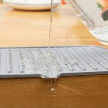 1pc Drain Mat, Sink Faucet Splash Guard, Silicone Drain Mat, Waterproof Drying Mat, Non-Slip Faucet Handle Drip Collection Tray For Kitchen And Bathroom Countertops - Kitchen, Bathroom, Farmhouse Sink Protection Mat - Multicolor - View 4