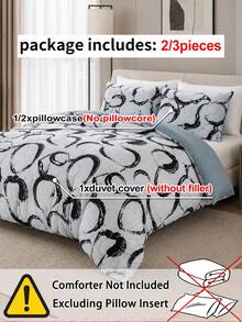 2/3pcs Wave Geometric Line Print Duvet Cover Set,Soft Comfortable Bedding Set For All Seasons,Zipper Closure, Lightweight Breathable Easy-Care Bedding, Perfect For Home Dorm Apartment Guest Room Vacation Rental, Fashion Modern Simple Style Room Decor - Multicolor - View 9