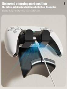 1 Buah Dudukan Pengontrol Game & Headphone Universal yang Dapat Dipasang di Dinding, Gantungan Gamepad Perekat Tanpa Bor, Rak Penyimpanan Ganda untuk Dinding/Meja untuk Aksesori Gaming PS 5 PS 4 Xb O X Switch, Alas Anti Selip, Pengatur Ruang Gaming Hemat Ruang - View 4