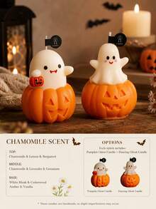 Halloween Scented Candle Set Pumpkin Ghost Candle Cute Cartoon Style Halloween Home Room Decor,Autumn Decor,Halloween Party Gifts For Women Smokeless Cozy Spooky‑Fun Decor Available In 1/2/4 Packs With Halloween Gift Bag - Pumpkin Ghost - View 20