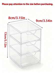 Transparent Acrylic Drawer Storage Organizer Box, Stackable Clear Plastic Desktop Drawer Box, Modular Compartment Storage Box, Suitable For Cosmetics, Stationery, Jewelry, Small Items, Space-Saving Vanity Bedroom Office Home Storage Organizer Box, Room Decor, Home Decor, Bathroom Decor, Autumn Home Decor, Autumn Decor, Bedroom Storage, Bathroom Accessories - Multicolor - View 12