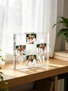 1pc Customized Acrylic Plaque, Personalized Photo Acrylic Block, Suitable For Mother's Day, Best Friends Or Family Memorial - Multicolor - View 9