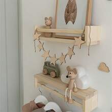 Nordic Style Wooden Star Garland Decoration, Suitable For Home Wall Or Birthday Party Decor. Made Of Solid Wood, Exquisite Pattern, Can Sway In The Wind When Hung, Creating A Dynamic And Beautiful Effect. - Star - View 8
