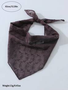 1件/組 女款時尚刺繡花卉圖案頭巾髮帶，適合日常與度假使用 - 紫色 - 查看 4