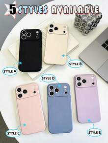 1pc 5 Colors Optional Solid Matte Phone Case Covers Unisex Minimalist All-Match Style Daily Versatile Black Beige Pink Blue Purple TPU Soft Shell Full Coverage Anti-Drop Compatible With IPhone Case,Compatible With IPhone17 /Compatible With IPhone17 Promax/Compatible With IPhone16 /Compatible With IPhone 15 /Compatible With IPhone 14 Pro Max Fast Shipping - Multicolor - View 2