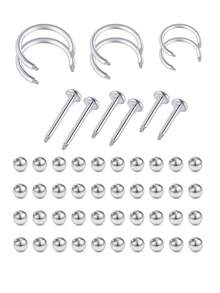 AVYRING Cartilage Helix Tragus Earrings Rings Studs Surgical Steel CZ 16G Curved Barbell Horseshoe Hoops Lip Labret Piercing Jewellery - Multicolor - View 6