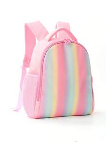 1pc Gradient Rainbow Kids Backpack, Cute Candy Color Lightweight School Bag, Large Capacity Daily Storage Bag, Suitable For Travel, Outings And Casual Use - Multicolor - View 5