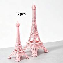 2pcs Acrylic Flat Pink Eiffel Tower Decor, Paris Eiffel Tower Party Decoration - 2pcs - View 3