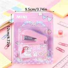 1 Set Cute Cartoon Mini Stapler Set With Staples, Portable Pocket Stapler For Student School Office Binding Stationery - Color Style Randomized - View 2