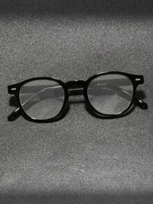 1 par de gafas ovaladas vintage versátiles transparentes, marco completo con lentes planas personalizadas para mujeres, adecuadas para viajes, vacaciones, uso diario y decoración - transparente - Ver 6