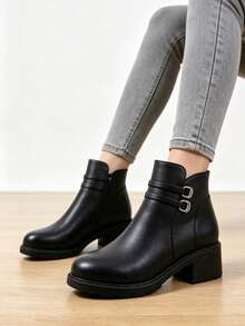 Fashionable Comfortable Casual Women's Ankle Boots Elegant Autumn/Winter - Black - View 1