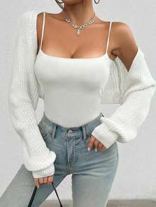 Women's Casual Elegant V-Neck Bell Sleeve Front Button Short Sleeve Cardigan, Suitable For Beach Party And Outings, Summer Style - White - View 4