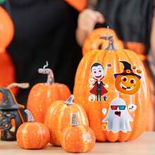 8/16/24 Halloween DIY Sticker Set - Classic Bat, Ghost, Pumpkin And Vampire Character Designs, Interactive Puzzle Toy To Promote Brain Development, Children's Party Gift, Gift Packaging, Classroom Activity, Halloween And Christmas Gift - Mixed Color - View 3