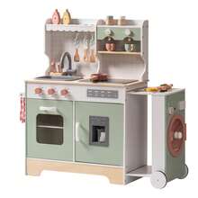 ROBUD Wooden Play Kitchen Set For Kids Toddlers, Pretend Kitchen Playset - Mint Green - View 1