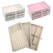 1pc 3-Layer Rhinestone Jewelry Storage Box, Multi-Function Large Capacity Jewelry Container With Drawers, Can Store Rings, Earrings, Bracelets, Necklaces - Multicolor - View 10