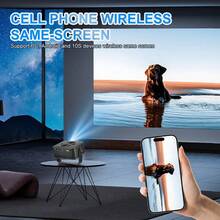 Portable Mini Home Projector, Native 1080P Supported WiFi Wireless Screen Mirroring Projector, Auto Electronic Keystone Correction, 42‑100" Projection Size, Built‑In HiFi Speaker, Power Bank Compatible For Indoor Outdoor Use - Black - View 6
