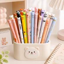 38pcs Animal Shaped Erasable Neutral Pen Set, [8 Random Pens + 30 Refills]0.5mm Fine Tip, Blue Ink, Built-In Eraser, Perfect For Note-Taking And Writing, Ideal Office And School Supplies, Birthday, Christmas, Valentine's Day, New Year, Friend's Gift And Easter Gift. - Multicolor - View 8