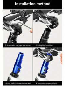 1pc Universal Mountain Bike Stem Extender Height Increaser Handlebar Riser Fork Accessory To Enhance Your Riding Experience, Use This Universal Bicycle Stem Height Increaser - Mountain Bike And Road Bike Handlebar Extension Adapter - Multicolor - View 3