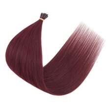 0.7G/S Premium Nano Ring Beads Human Hair Extensions 100% Real Remy Hair Invisible Mini Beads 35G/PACK 18"-24" #99J Wine Red - #99J Wine Red - View 13