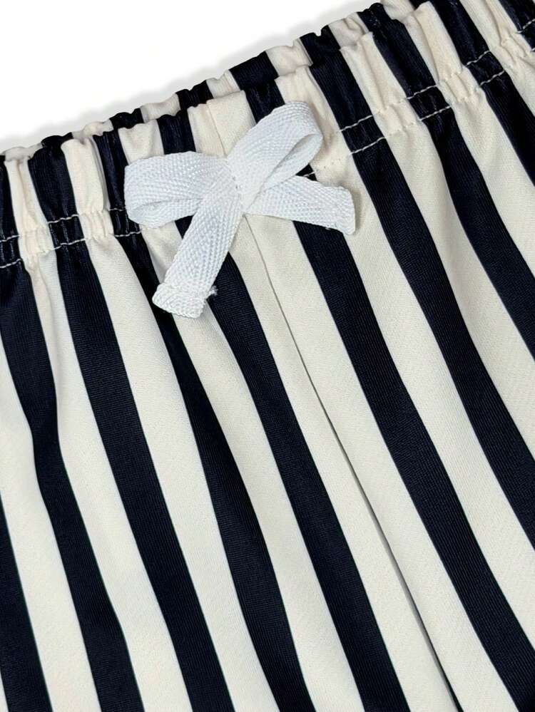 2pcs Cute Fruit Baby Boy Outfit Set, Distressed Banana Print Sweatshirt & Checkerboard Full Length Wide Leg Pants, Soft Warm Autumn Daily Wear - Light Grey - View 7