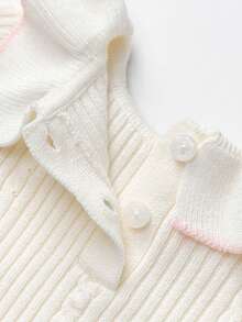 Balabala Baby Girls Knit Sweater Soft‑Touch Winter Knitted Base Layer Versatile Pullover For Little Young Girl - Milky White - View 7
