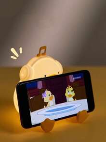 1pc Cute Duck Silicone Tap Night Light, Rechargeable Patting Lamp, Soft Warm Bedside Sleep Lamp, Eye‑Caring Atmosphere Table Lamp, Creative Holiday Gift For Bedroom Dorm Home Decor, Present For Friends Family - Multicolor - View 10