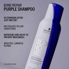 Schwarzkopf BlondMe Bond Repair Purple Shampoo 300ml - Shampoo - View 2