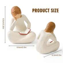 1pc Resin Reading Girl Statue, Modern Minimalist Bookshelf And Desktop Decor, Suitable For Home, Living Room, Entryway, Bedroom, Study, Office Desktop Decoration, Special Graduation Gift - Girl Reading Book - View 7