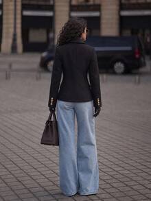 Jaket Lengan Panjang Wanita Kasual Serbaguna Elegan Musim Gugur/Dingin 2026, Cocok untuk Berbelanja, Bepergian, Kencan, Jalan-jalan, dan Lainnya - Hitam - View 6