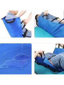 1pc Easy-Grip Waterproof Transfer Pad, Suitable For Elderly And Disabled People, Durable And Odorless, Roll-Up Design, Convenient For Lifting And Sliding - Blue - View 3