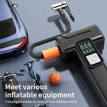 مضخة هواء محمولة للإطارات، ضاغط هواء 150PSI بدون سلك مع إضاءة LED، شحن USB، بطارية ليثيوم بتصميم محمول، مناسبة للسيارات والدراجات والمعدات الرياضية - جهاز يدوي لاسلكي - A - مشاهدة 11