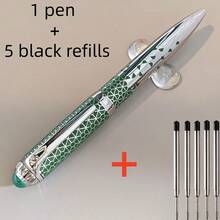 6pcs Premium Neutral Metal Retractable Ballpoint Pens, 3-Color Textured Office Writing Pens, Signature Pens, Perfect For Gifts And Business (1 Pen + 5 Refills) - Sets - View 10