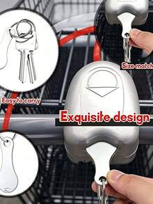 Stainless Steel Shopping Cart Keychain With Shopping Cart Icon, Classic Fashion Minimalist Style, Suitable For Men And Women Daily Wear - Upgraded Version - View 5