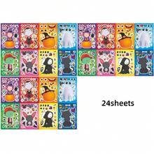 8/16/24 Halloween DIY Sticker Set - Classic Bat, Ghost, Pumpkin And Vampire Character Designs, Interactive Puzzle Toy To Promote Brain Development, Children's Party Gift, Gift Packaging, Classroom Activity, Halloween And Christmas Gift - Mixed Color - View 9