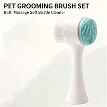 Multi-Piece Soft Silicone Pet Paw Cleaning Brush Single/Double Pack, Gentle Deep Cleansing Foot Scrubbing Tool, Suitable For All Dog & Cat Breeds, Convenient Pet Grooming Accessory For Daily Outdoor Walk Paw Stain Removal And Home Pet Care - Multicolor - View 1