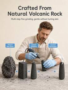Pumice Stone For Feet/Hands/Body, Natural Lava Pumice Stone For Dead Hard Skin Removal, Foot Scrubber, White Callus Remover, Foot File For Men/Women For Exfoliation(Grey) - Multicolor - View 4