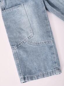 Young Boy Loose Washed Denim Jeans, Suitable For Autumn Casual, School, Outdoor Wear - Blue - View 7
