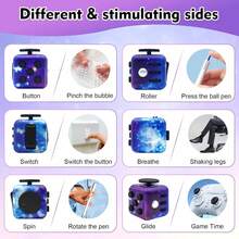 1 Set 6-Sided Starry Sky Multicolor Stress Relief Anti-Anxiety Handheld Fidget Toy, Suitable For ADHD Autism Sensory Training, Birthday Party Gift - A - View 8