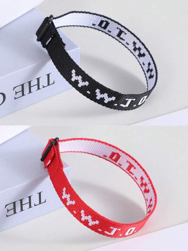 2pcs WWJD Christian Bracelet Set, Unisex, Christian Gift, Adjustable Wristband - What Would Jesus Do Bracelet