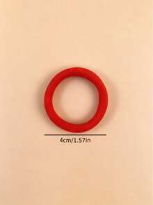 50pcs Fashionable Minimalist Red Hairbands, Soft Hair Scrunchies, Suitable For Girls Daily Wear, New Year Hair Accessories - Red - View 6