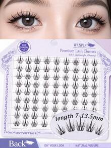 WANPIN Segmented False Eyelashes, Beginner-Friendly, Ready To Use, Reusable, Glue-Free Option Available, Varied Lengths, Natural Hair-Like Texture, Lightweight And Comfortable On Eyes, No Eye Irritation, Suitable For Daily Commute, Parties And Weddings - C - View 5