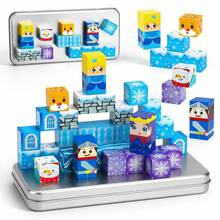 40Pcs Princess Knight Ice Castle Magnetic Building Blocks Set With Storage Box, Magnetic Game, Educational Toy For Girls Ages 3 And Up-STEM And Sensory Gift, Birthday Gift, Back-To-School Gift, Christmas Decoration Gift - Multicolor - View 2