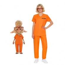 1 Set Disfraz de Cosplay para Adultos, Atuendo de Convictos de Prisión, Disfraz de Halloween Primavera Otoño - Naranja Quemada - Ver 4