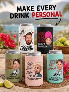 Mangas Personalizadas para Resfriador de Latas com Foto, Personalizadas com Foto do Rosto e Texto Personalizado, Suportes de Bebida Divertidos para Despedidas de Solteira, Viagens de Mulheres e Celebrações em Grupo, Lembrancinhas Hilárias para Apimentar sua Reunião com Tema de Noiva com sua Equipe. - Multicolorido - Visão 11
