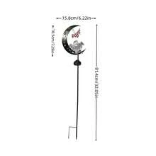 Solar Powered Crescent Moon Ghost Garden Stake Light, Halloween Outdoor Yard Ornament With BOO Letter & Spider Web Detail, Path Decor Light - Little Ghost Letter Cake Topper - View 5