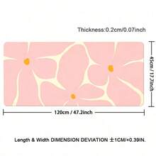 Pink Floral Leather Desk Mat, Beautiful Artistic Large Mouse Pad, Desk Accessory, Non-Slip Keyboard Pad, Leather Material, Suitable For Office, Home Computer Desk Protective Pad, Can Be Given As A Gift To Men, Women, Gaming Mouse Pad, Desk Accessory - View 12