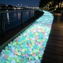 1 Pack Mixed Color Glow-In-The-Dark Pebbles, 1cm Diameter, Resin Material, Suitable For DIY Crafts In Various Scenes Such As Aquariums, Fish Tanks, Garden Paths, Patios, Lawns And Terrace Landscapes - Glowing Colored Stones - View 8
